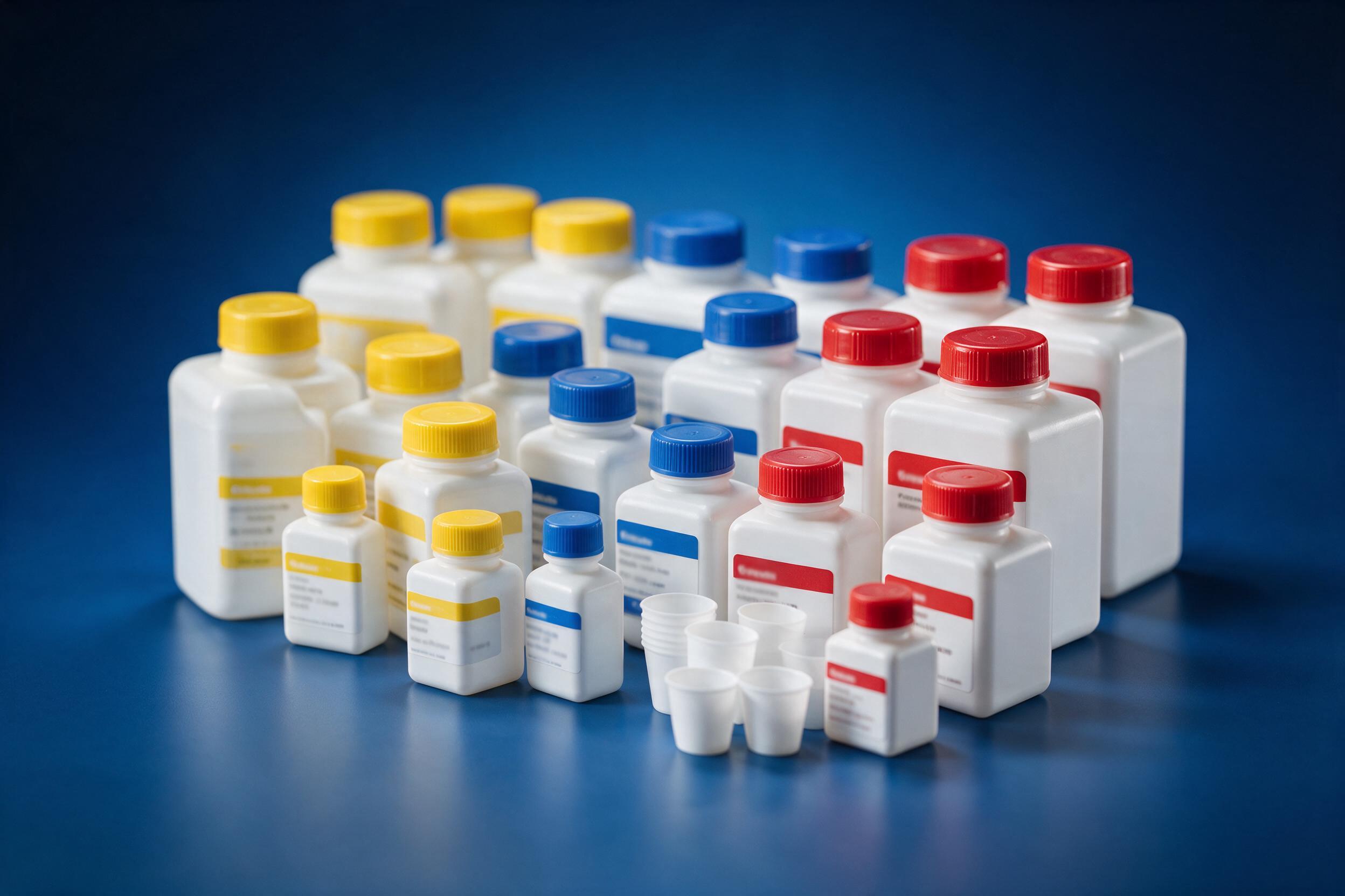 In vitro diagnostic reagent bottles and vials
